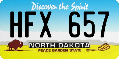ND license plate HFX657