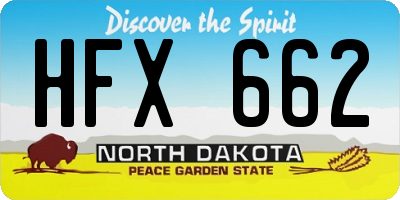 ND license plate HFX662