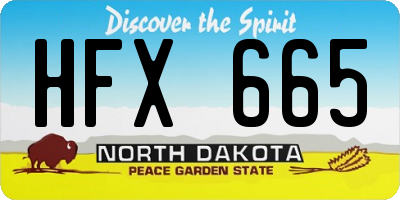 ND license plate HFX665