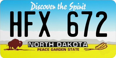 ND license plate HFX672