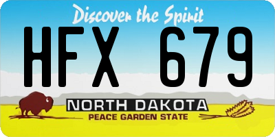 ND license plate HFX679