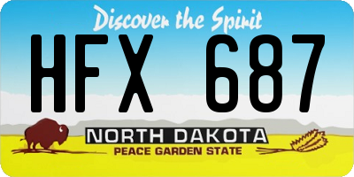 ND license plate HFX687
