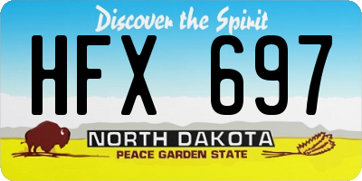ND license plate HFX697