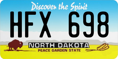 ND license plate HFX698