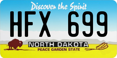 ND license plate HFX699