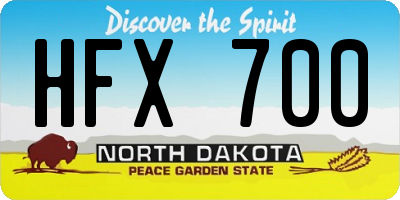 ND license plate HFX700