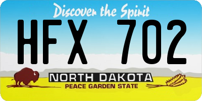 ND license plate HFX702