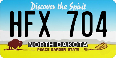 ND license plate HFX704