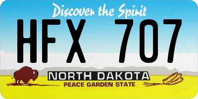 ND license plate HFX707