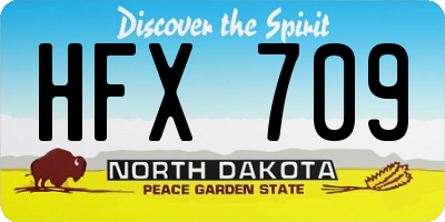 ND license plate HFX709