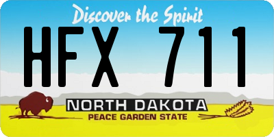 ND license plate HFX711