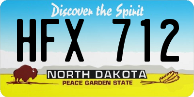 ND license plate HFX712