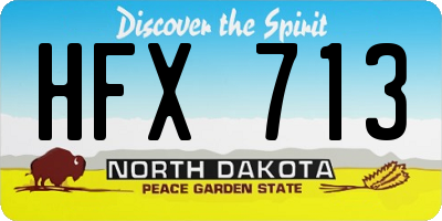ND license plate HFX713