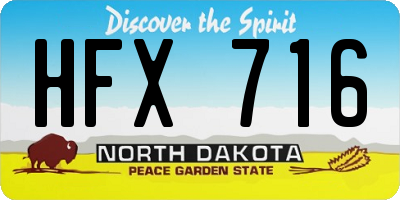 ND license plate HFX716