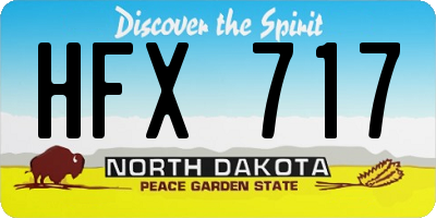 ND license plate HFX717