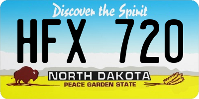 ND license plate HFX720