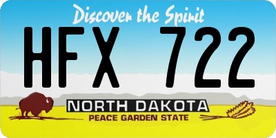 ND license plate HFX722
