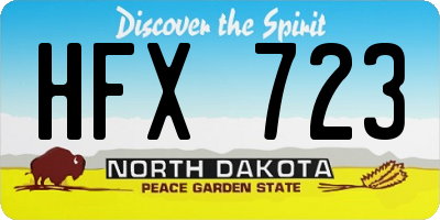 ND license plate HFX723
