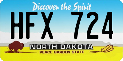 ND license plate HFX724