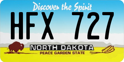ND license plate HFX727