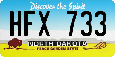 ND license plate HFX733