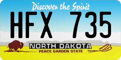 ND license plate HFX735