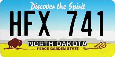 ND license plate HFX741