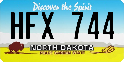 ND license plate HFX744