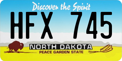 ND license plate HFX745