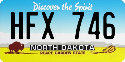 ND license plate HFX746