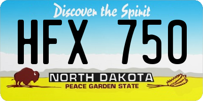 ND license plate HFX750