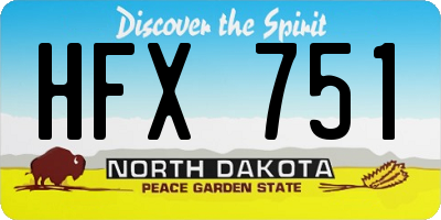 ND license plate HFX751