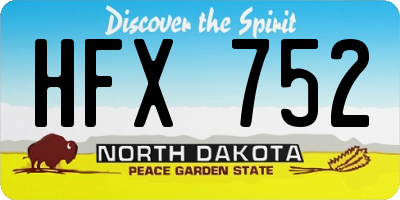 ND license plate HFX752
