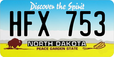 ND license plate HFX753