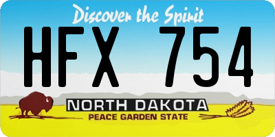 ND license plate HFX754