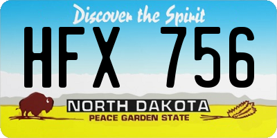 ND license plate HFX756