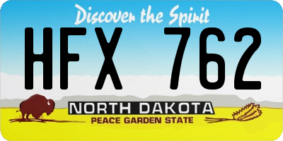 ND license plate HFX762