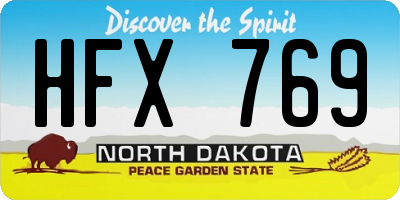 ND license plate HFX769