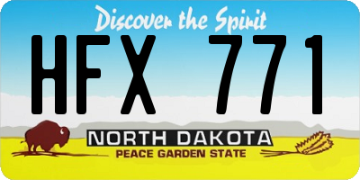 ND license plate HFX771