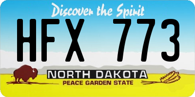 ND license plate HFX773