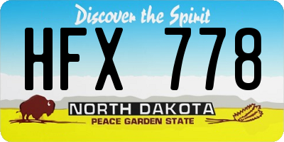 ND license plate HFX778