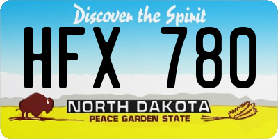 ND license plate HFX780