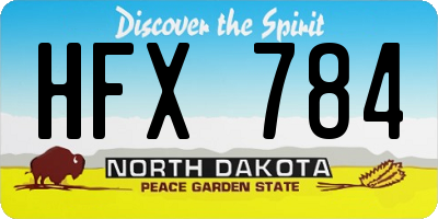 ND license plate HFX784