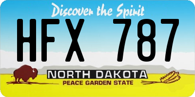 ND license plate HFX787