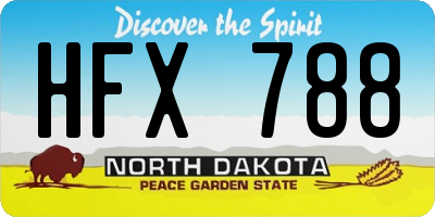ND license plate HFX788