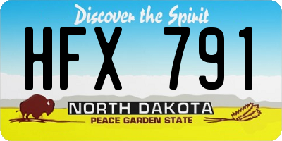 ND license plate HFX791