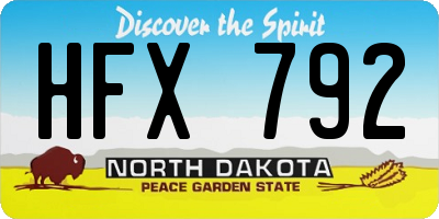 ND license plate HFX792