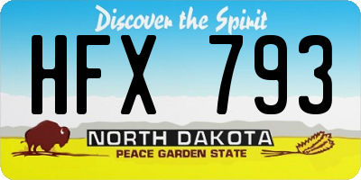 ND license plate HFX793