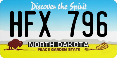 ND license plate HFX796