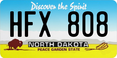 ND license plate HFX808